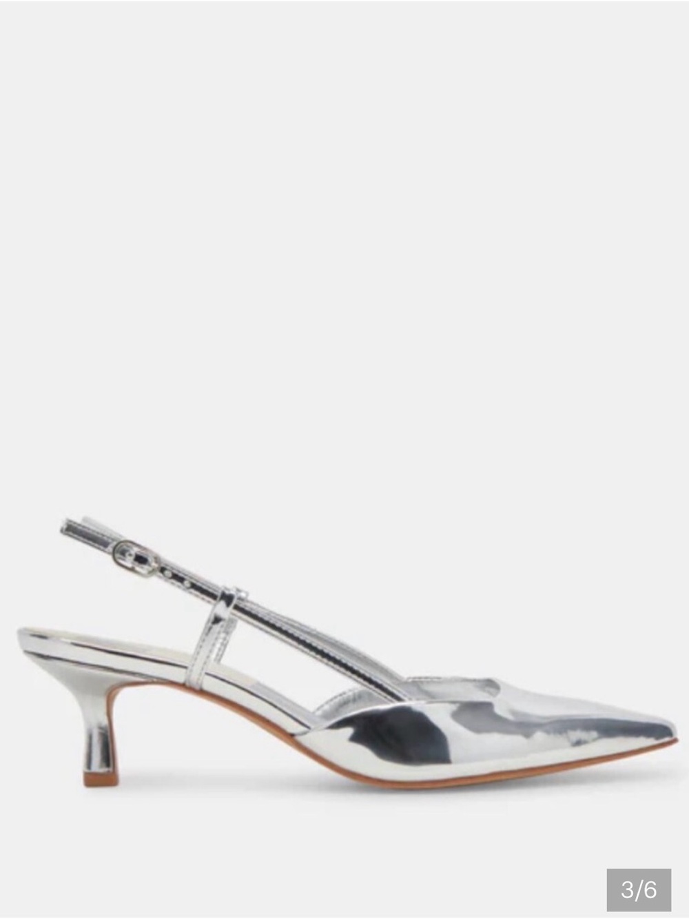 Dolce Vita Odela Silver Slingback Kitten Heel